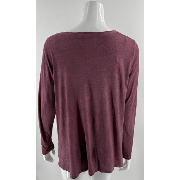Dantelle Mauve Purple Womens Tunic Top Size XL Asymmetrical Hem Lace Embellished - Picture 4 of 6